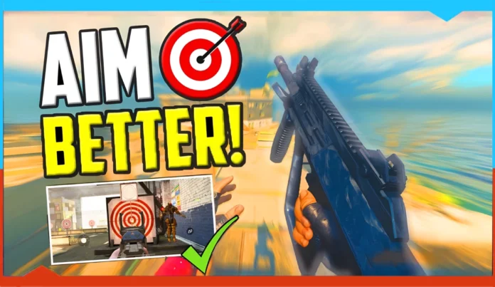 First-person view holding a gun in a video game, with 
